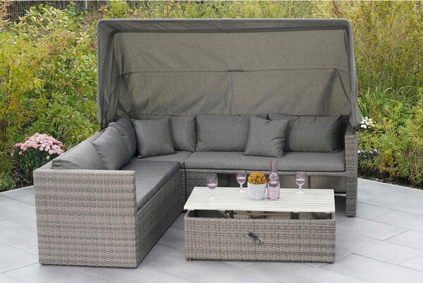 LOUNGE GARNITURA akacija jeklo