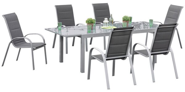VRTNI SET aluminij rjava, srebrne barve