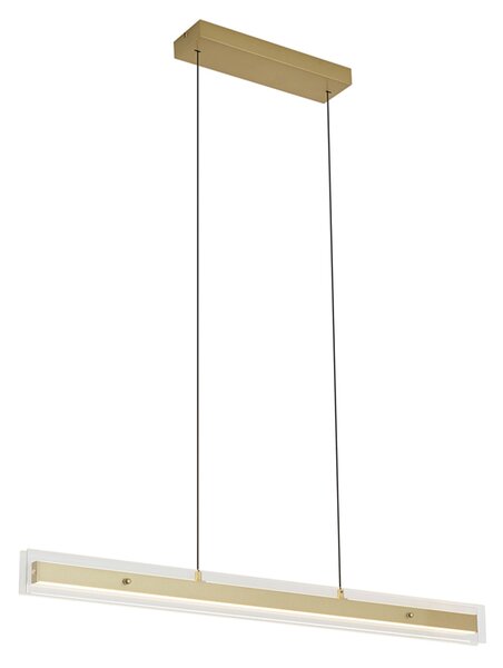 Moderna viseča svetilka medenina s prozornim steklom, vklj. LED Easylift - Catch