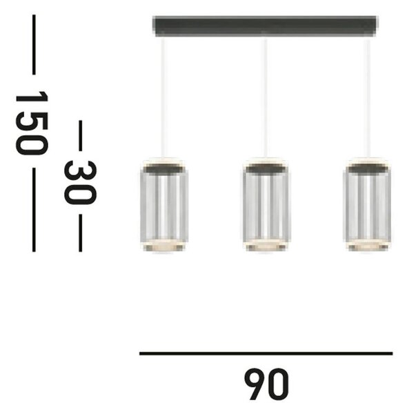 VISEČA LED-SVETILKA Circolo Cage 996 lm 3000 K 220-240 V