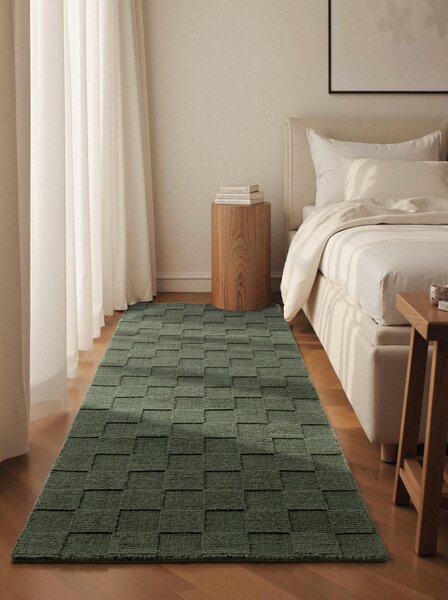 TEKAČ Kollektion 1766 80/200 cm tkano gozdno zelena