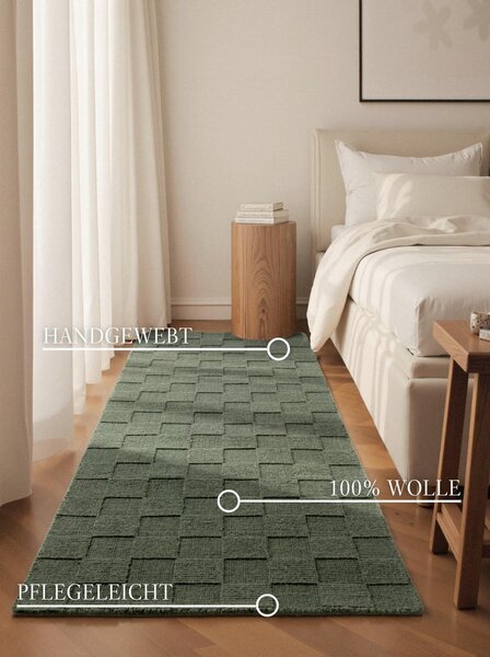 TEKAČ Kollektion 1766 80/200 cm tkano gozdno zelena