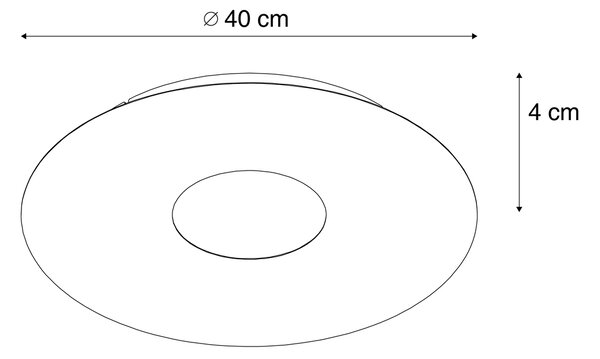 Sodobna stropna svetilka zlata 40 cm vklj. LED s 3-stopenjskim zatemnjevanjem - Morning