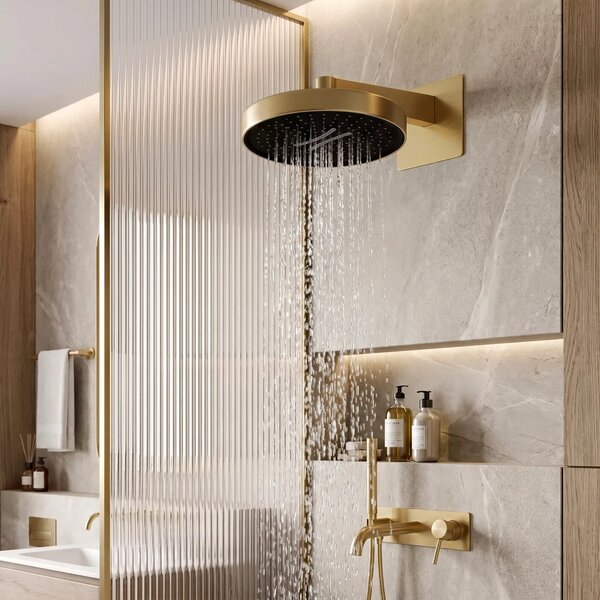 Okrogla tuš glava REA Set JS-036BG Gold Brush