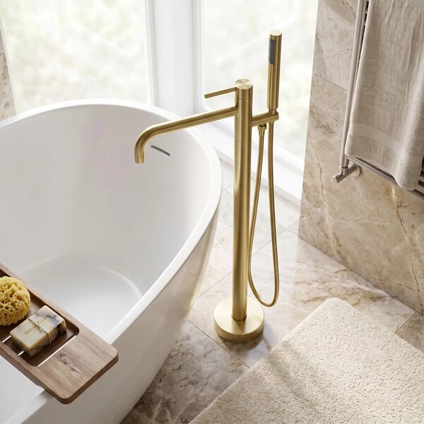 Samostoječa mešalna pipa Rea Foster Brush Gold
