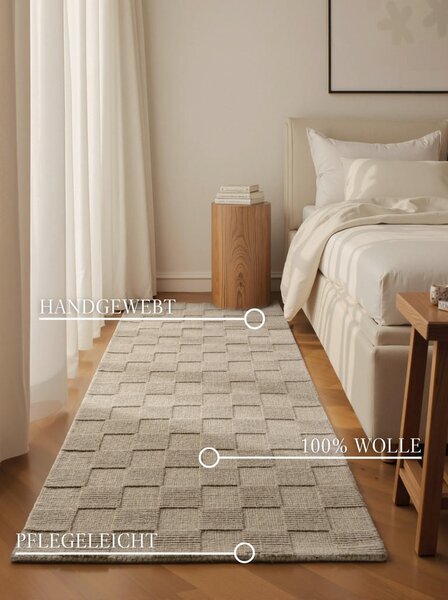 TEKAČ Kollektion 1766 80/200 cm tkano siva, bež
