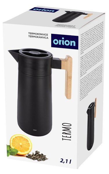 Črna vakuumska termovka iz nerjavečega jekla 2,1 l Termo – Orion