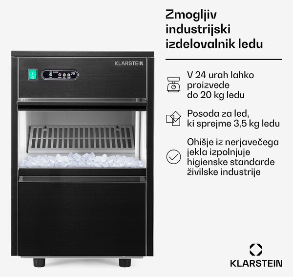 Klarstein Powericer XL, aparat za proizvodnjo ledu, 20 kg/dan, 145 W