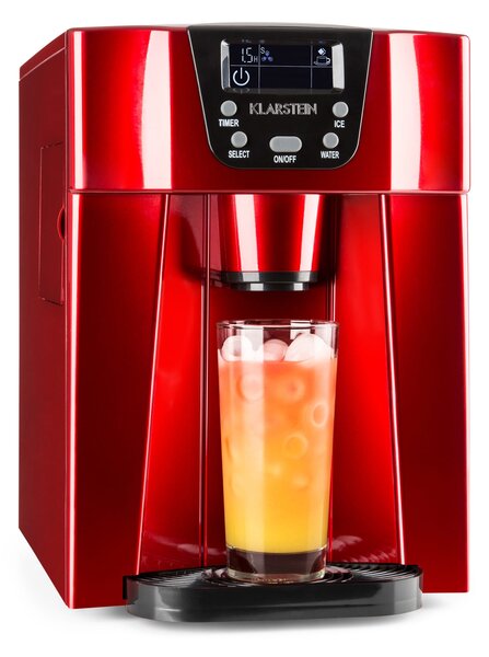 Klarstein Ice Volcano 2G Ledomat | 12kg vsakih 24h | 2l | 6-10min rdeč