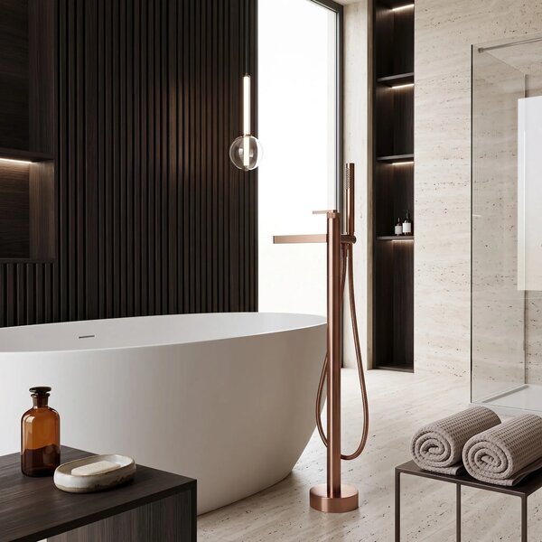 Samostoječa mešalna pipa Rea Grace Brush Copper