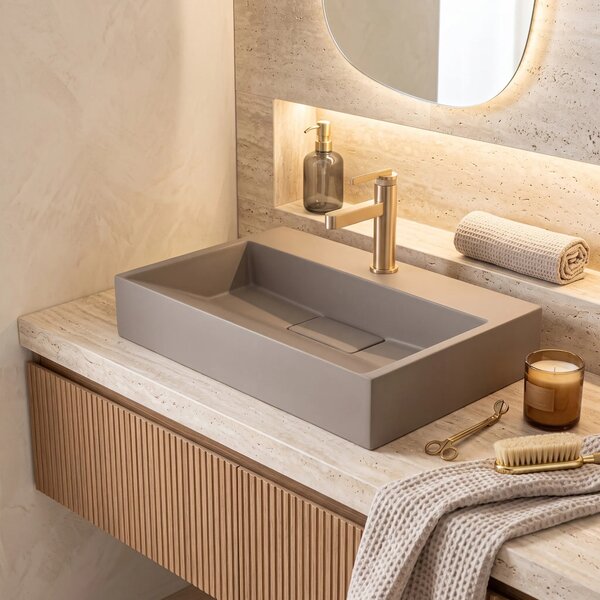 Konglomeratni umivalnik Rea GOYA 60CM Taupe