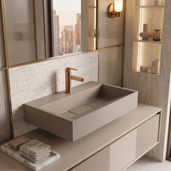 Konglomeratni umivalnik Rea GOYA 60CM Taupe
