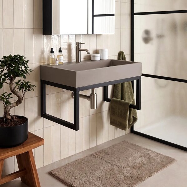 Konglomeratni umivalnik Rea GOYA 60CM Taupe + okvir