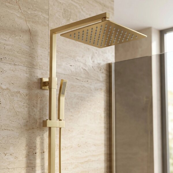 Kvadratna nadglavna prha REA JS-P015BG 25cm Brush Gold