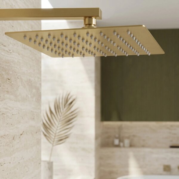 Kvadratna nadglavna prha REA JS-P015BG 25cm Brush Gold