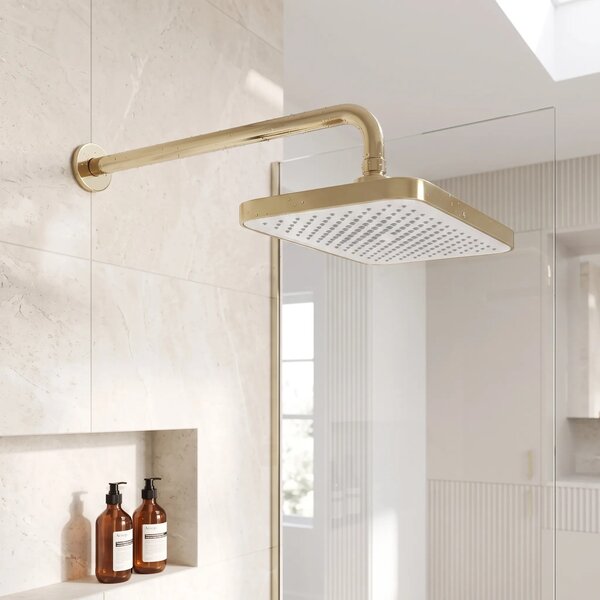 Pravokotna naglavna prha REA JS-032 Brushed Gold