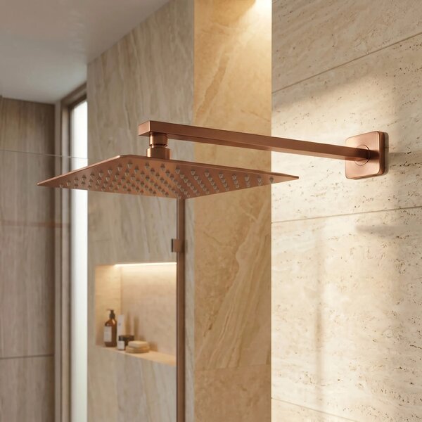 Kvadratni nosilec za tuš REA JS-9022BRG 40cm Brush Copper