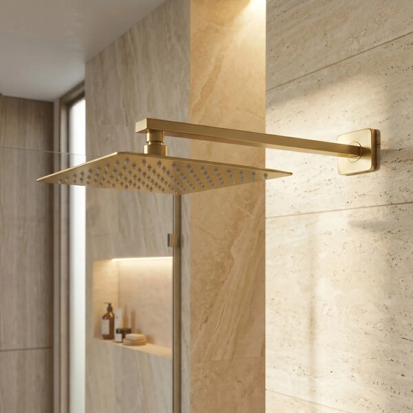 Kvadratna nadglavna prha REA JS-P015BG 25cm Brush Gold