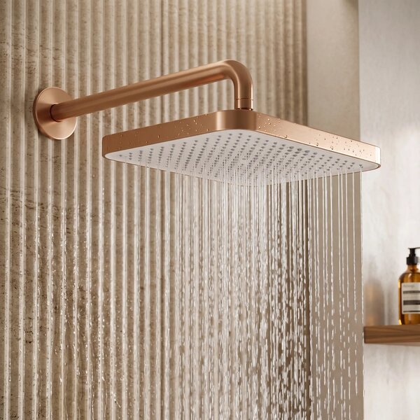 Pravokotna naglavna prha REA JS-032 Brushed Copper