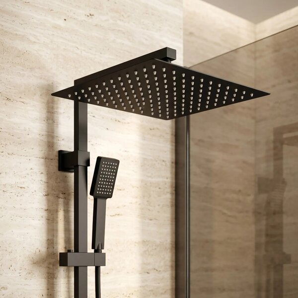 Kvadratna nadglavna prha REA JS-P015B 30cm Black
