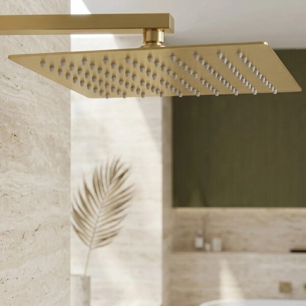 Kvadratna nadglavna prha REA JS-P015BG 30cm Brush Gold