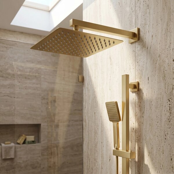 Kvadratna nadglavna prha REA JS-P015BG 30cm Brush Gold