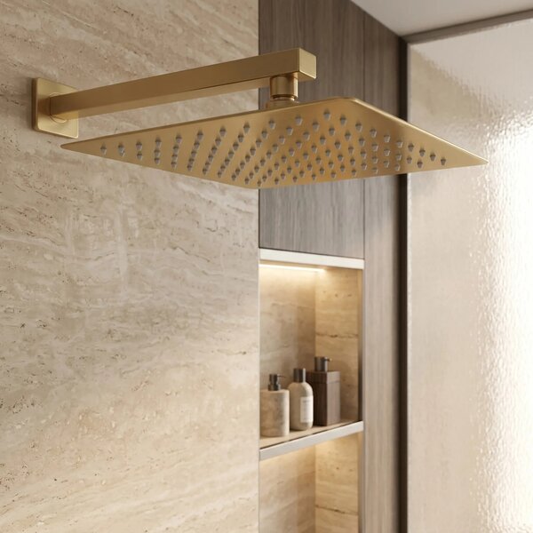 Kvadratna nadglavna prha REA JS-P015BG 30cm Brush Gold
