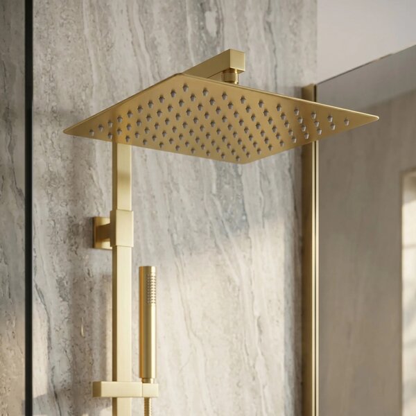 Kvadratna nadglavna prha REA JS-P015BG 30cm Brush Gold