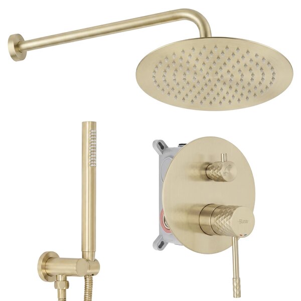 Komplet za tuširanje za vgradnjo Rea Lungo Diamond Brush Gold + BOX