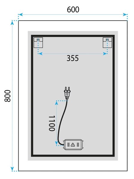 Stensko ogledalo LED 60x80cm SAB-3426
