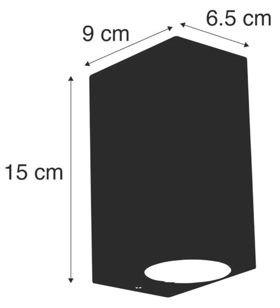 Pametna stenska svetilka temno siva IP44 z 2 Wifi GU10 - Baleno