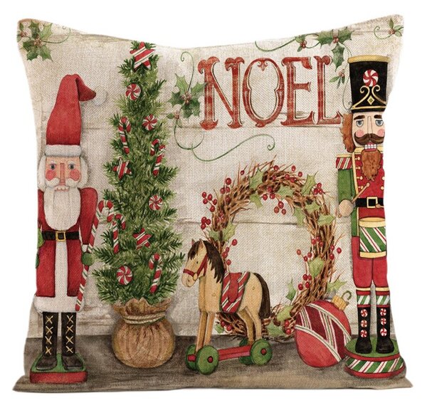 Božična prevleka za vzglavnik NOEL 45x45 cm, pisana