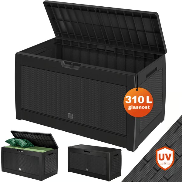 Shranjevalna škatla RATO, 310 l, 119x48x60 cm, antracit Prosperplast