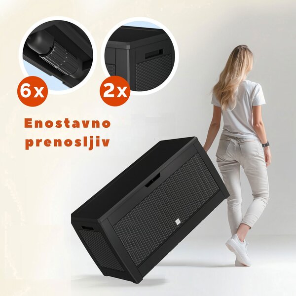 Shranjevalna škatla RATO, 310 l, 119x48x60 cm, antracit Prosperplast
