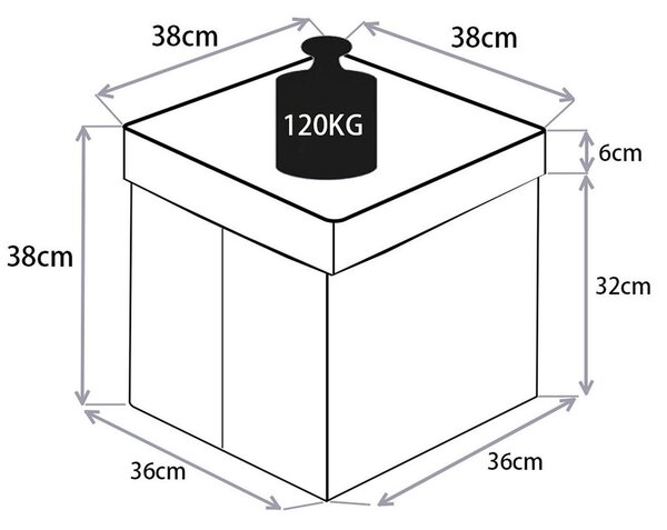 MID.YOU Zaboj Za Sedenje Boxas, Krem Barva