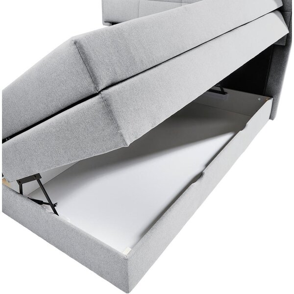 POSTELJA BOXSPRING 180 cm x 200 cm , tekstil sivobež