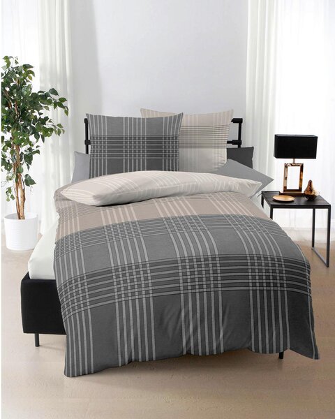 POSTELJNINA Zones 140/200 cm bombažni flanel siva