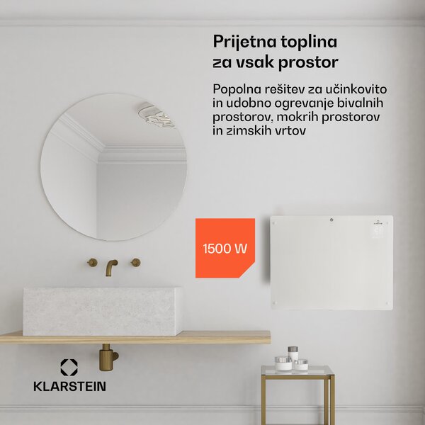 Klarstein Bansin Crystal Smart, konvektorski grelnik, 1500 W, 5 - 50 °C, aplikacijski nadzor