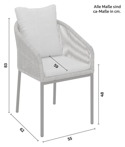 Bessagi Garden Set Vrtnih Stolov Pepe, Svetlo Siva, 2 Kos