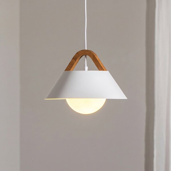 Luminex Visoka svetilka Funda, bela, Ø 30 cm, 1-žarek, kovina/steklo, zatemnjen, Bela, Dnevna soba / jedilnica, Kovina, Sodobni
